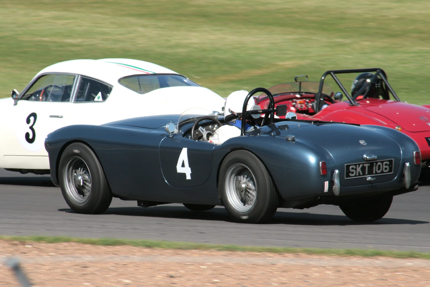 Mark Morgan in thethick of things with his AC Ace Bristol. Photo - John Turner 