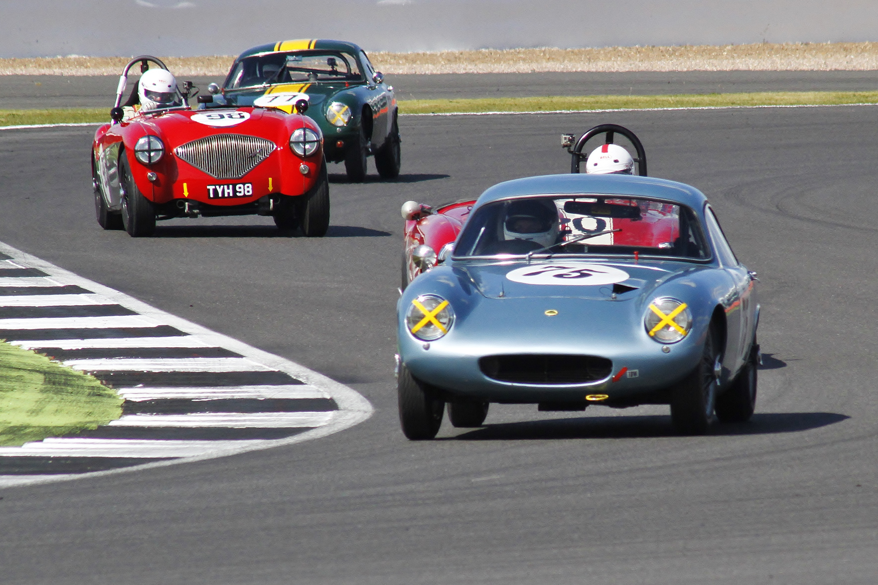 Ellis, Abecassis, Matthews & Freeman, the pace of the field, ran this close and sometimes closer until the pit stops intervened. Phot0 - Bob Bull, Tripos Media