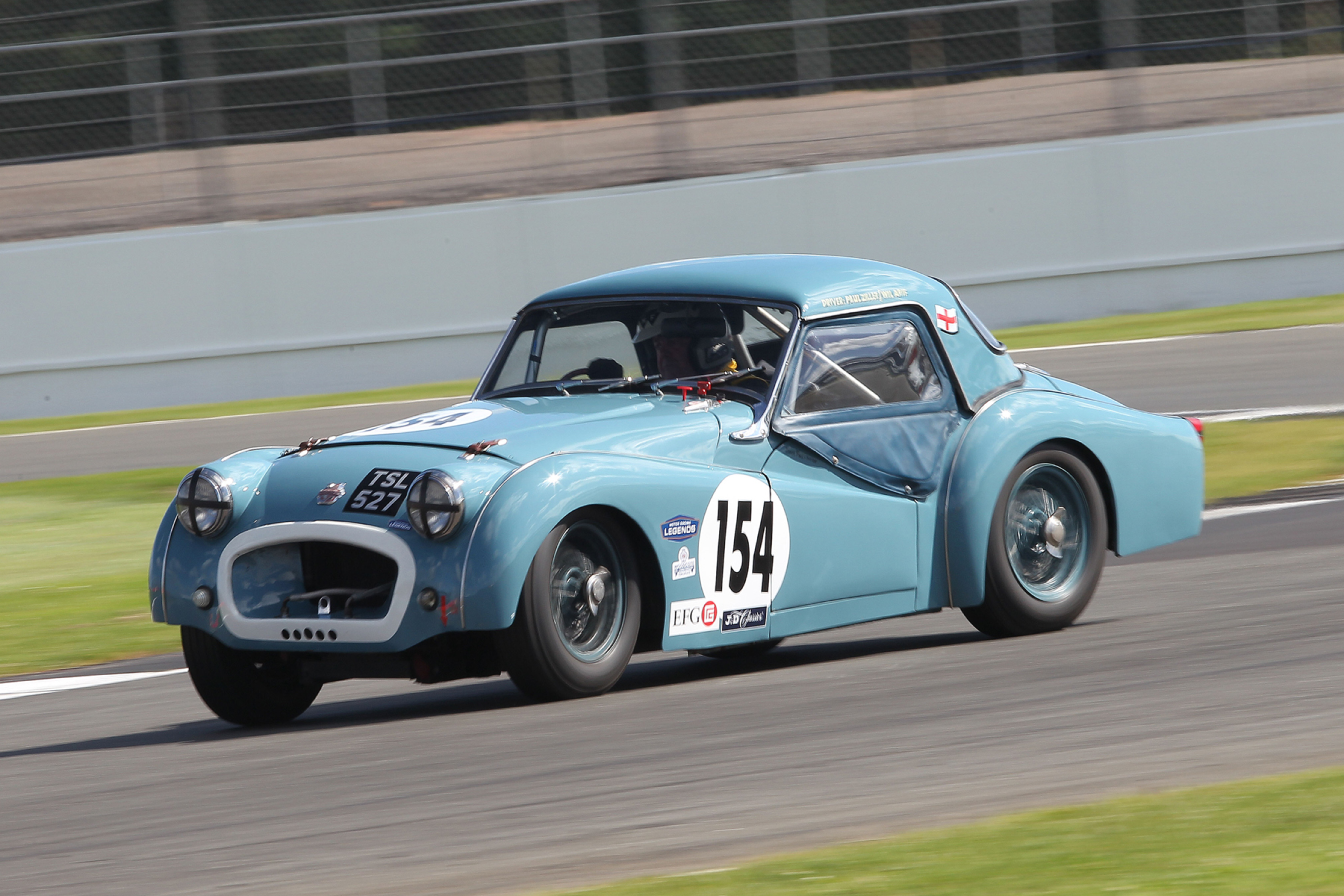 Ditto, from Paul Ziller in his Hard top version. It' s been a real joy to see two TRs running regularly with us this season. Photo - Mick Walker