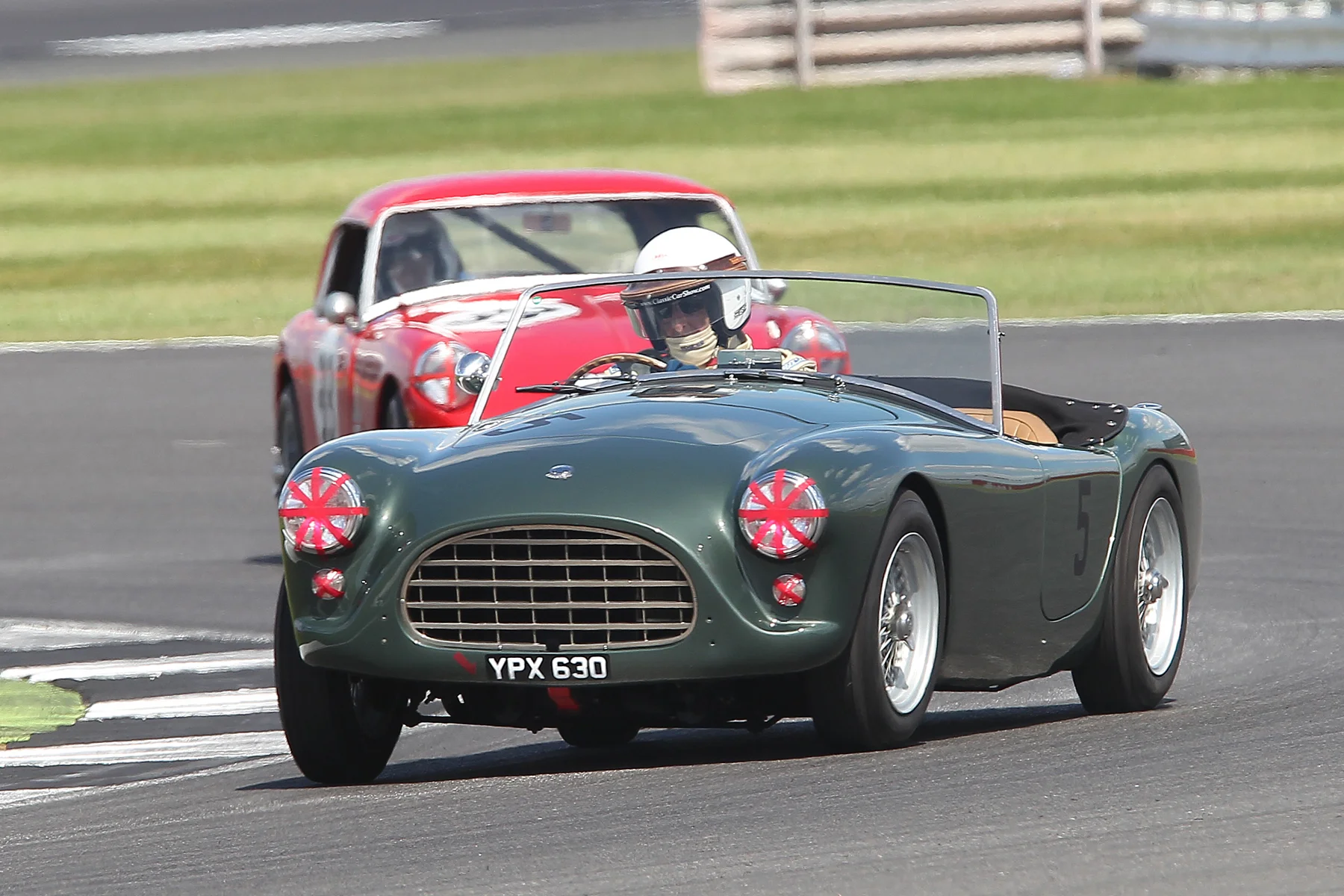 David Bennett in his AC Ace Bristol. It's quite rare to see an open car being raced without a roll cage these days, so this photo presents the opportunity to show the clean and uncluttered lines of this model well Photo- Mick Walker