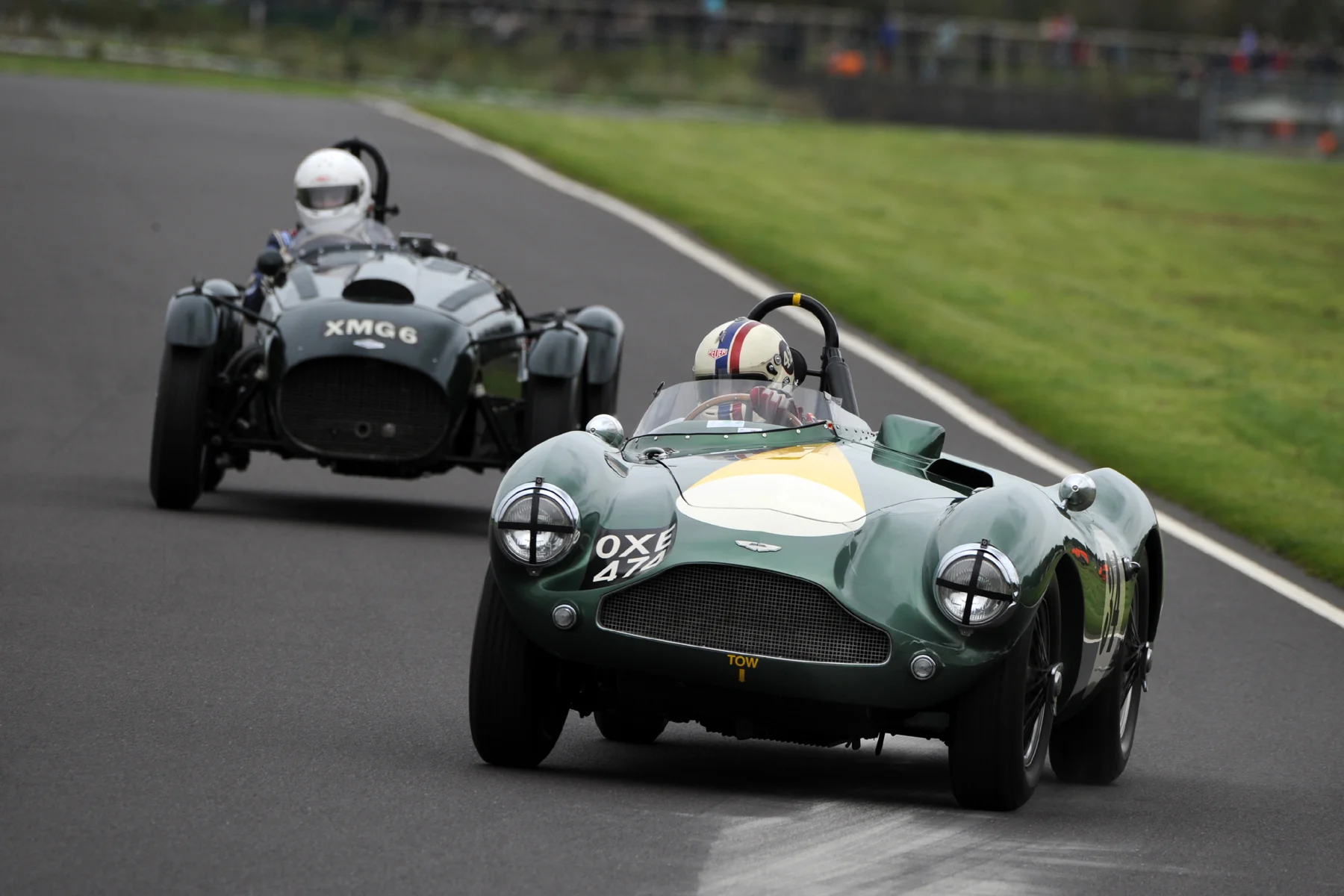  Steve Boultbee-Brooks once again triumphed in both FISCAR races at Castle Combe. He loves the circuit and both his Aston Martin DB3S and his driving style seem to suit the circuit perfectly, as he is yet to be toppled from top spot in our 6 races run there in the last 3 years Photo - Jeff Bloxham