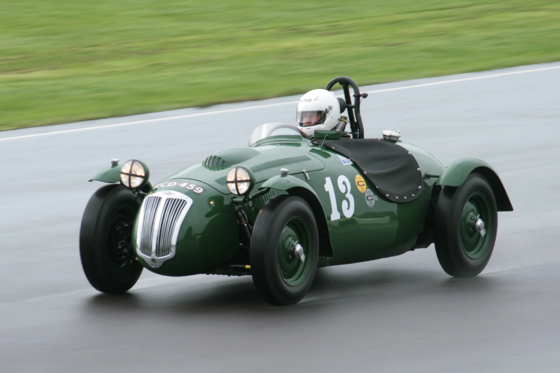 Martin Hunt at speed in his Frazer Nash LMR which he shared with Patrick Blakeney-Edwards Photo - John Turner