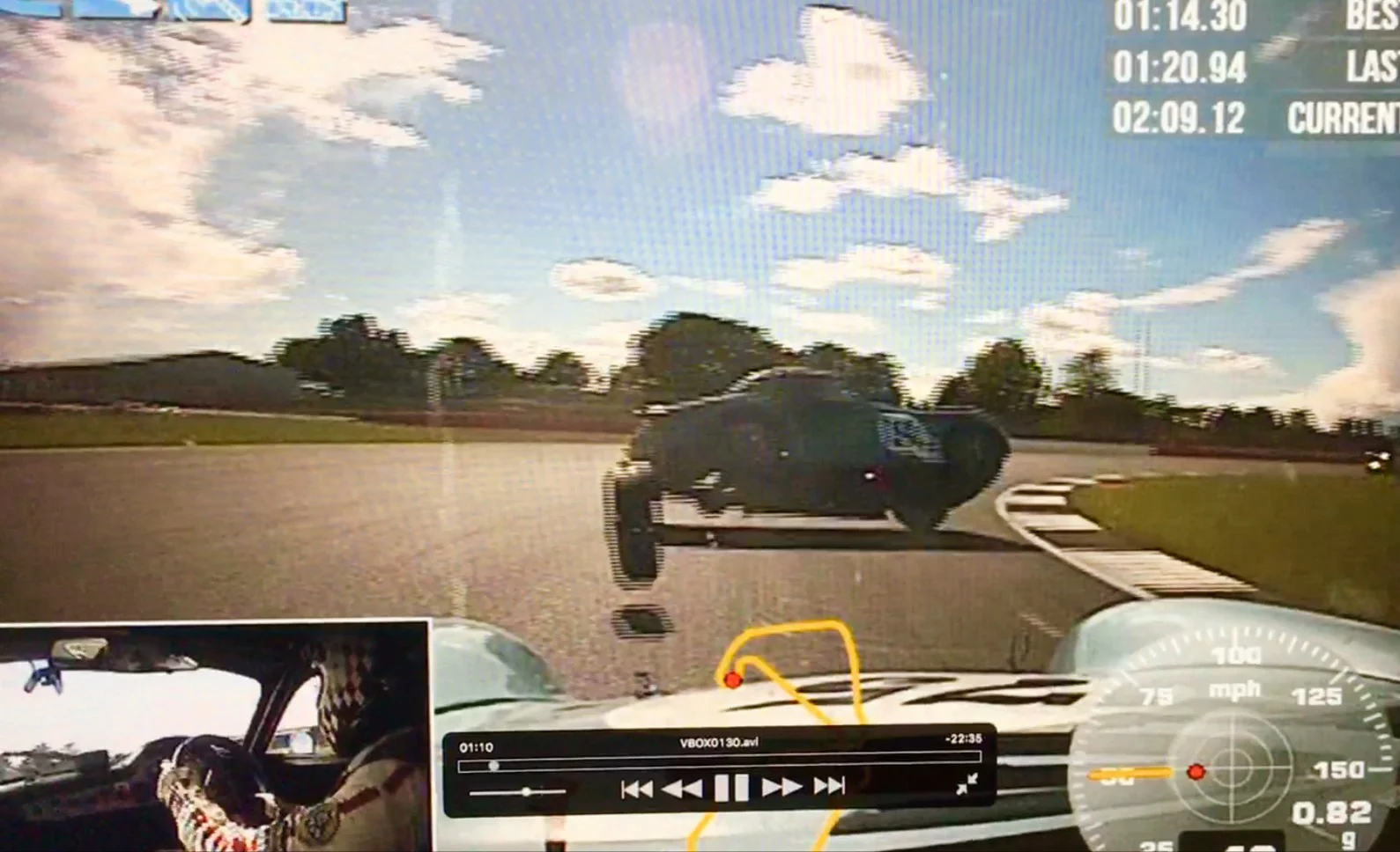 Robin Ellis had the in car camera running and this is a still captured from that footage. Low resolution but gives some indication of the sudden violence of the launch.