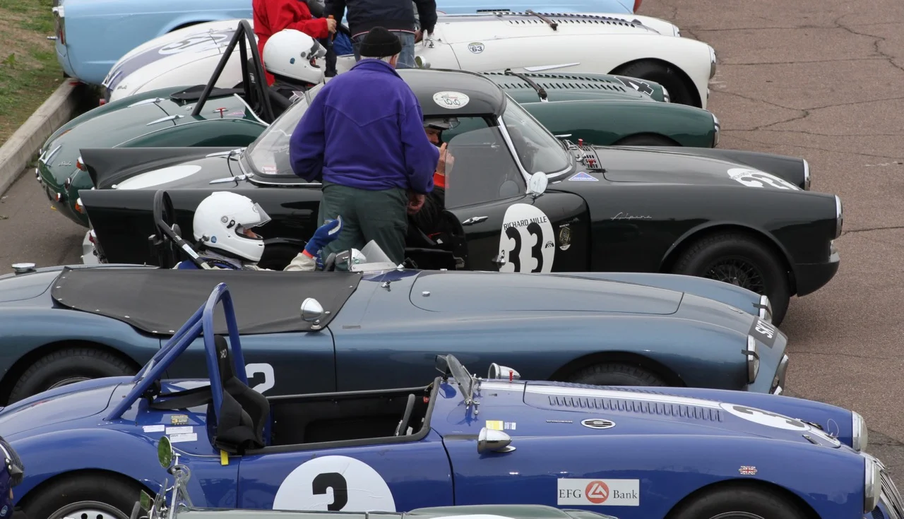 Some of our Members await clearance to head onto the track Photo - Steve Read