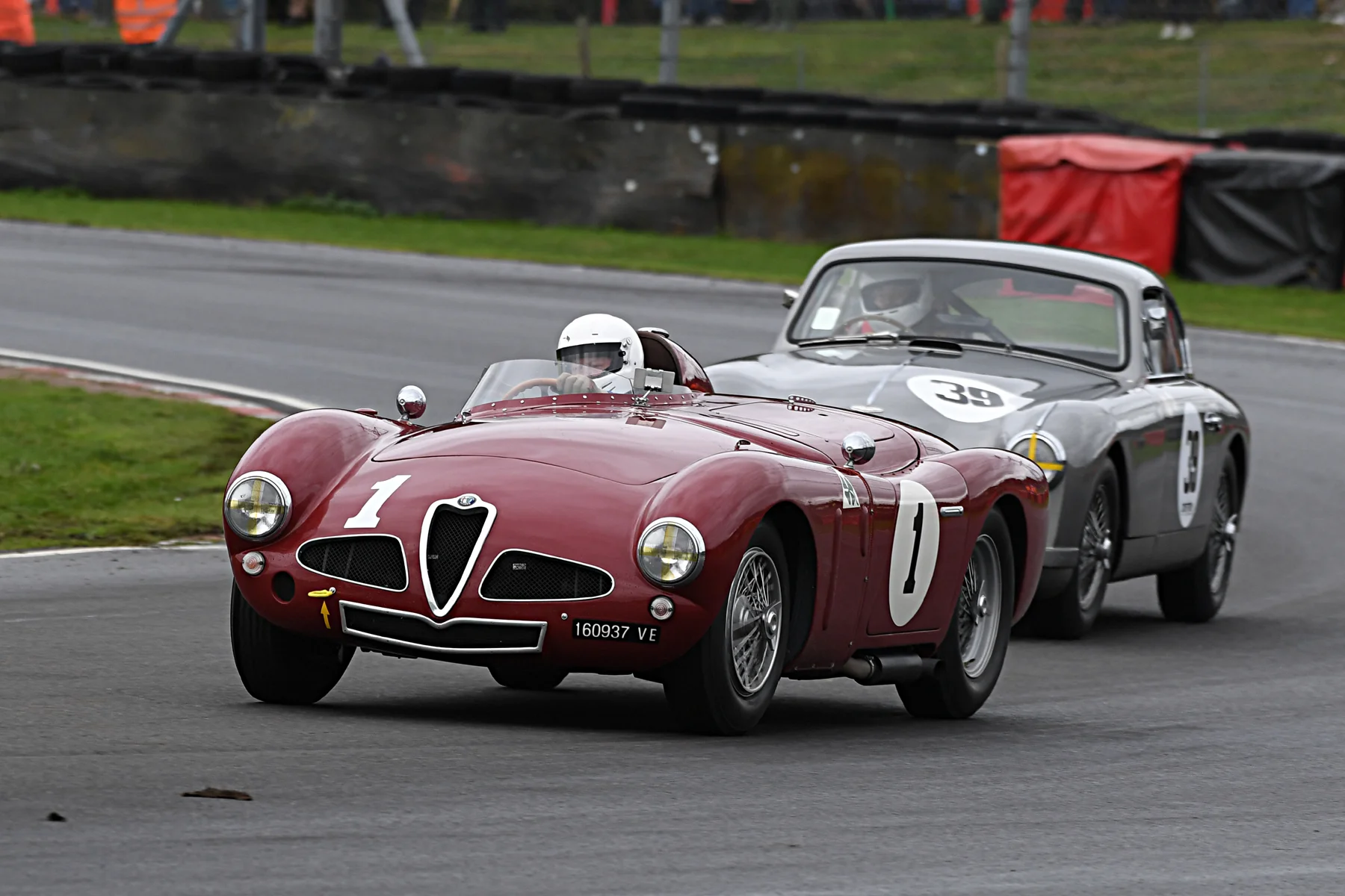 Alfa leads Aston. Chris Mann in the Disco Volante chased hard by Tim Stamper in the DB2/4. They had a great battle throughout the race, not even the pitstops breaking it up. It only ended when Chris pranged the Alfa and failed to finish (although I’m not yet in full possession of the circumstances) Photo - Jeff Bloxham