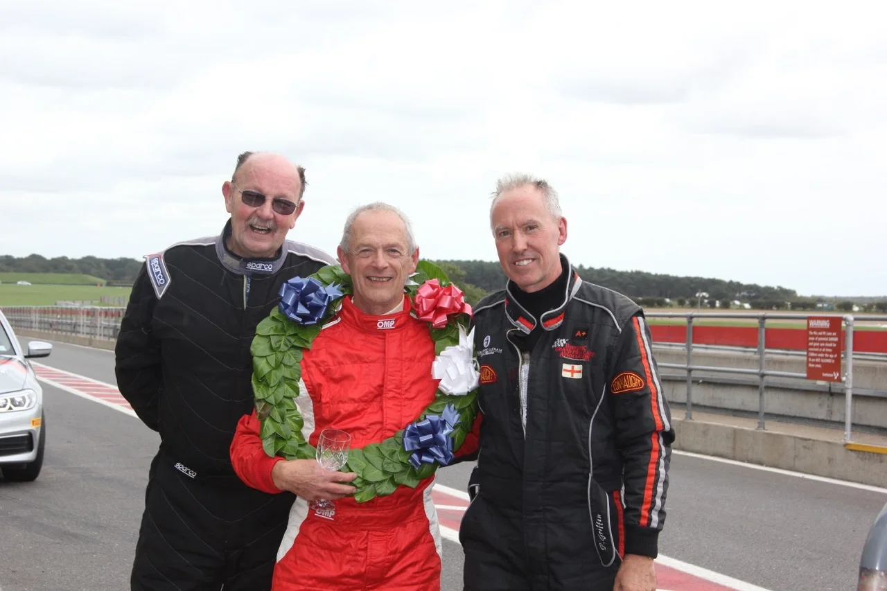 The winner, Brian Arculus, flanked by Jim Campbell (left - 3rd) and Paul Griffin (Right - 2nd) Photo - Pat Arculus, Tripos Media