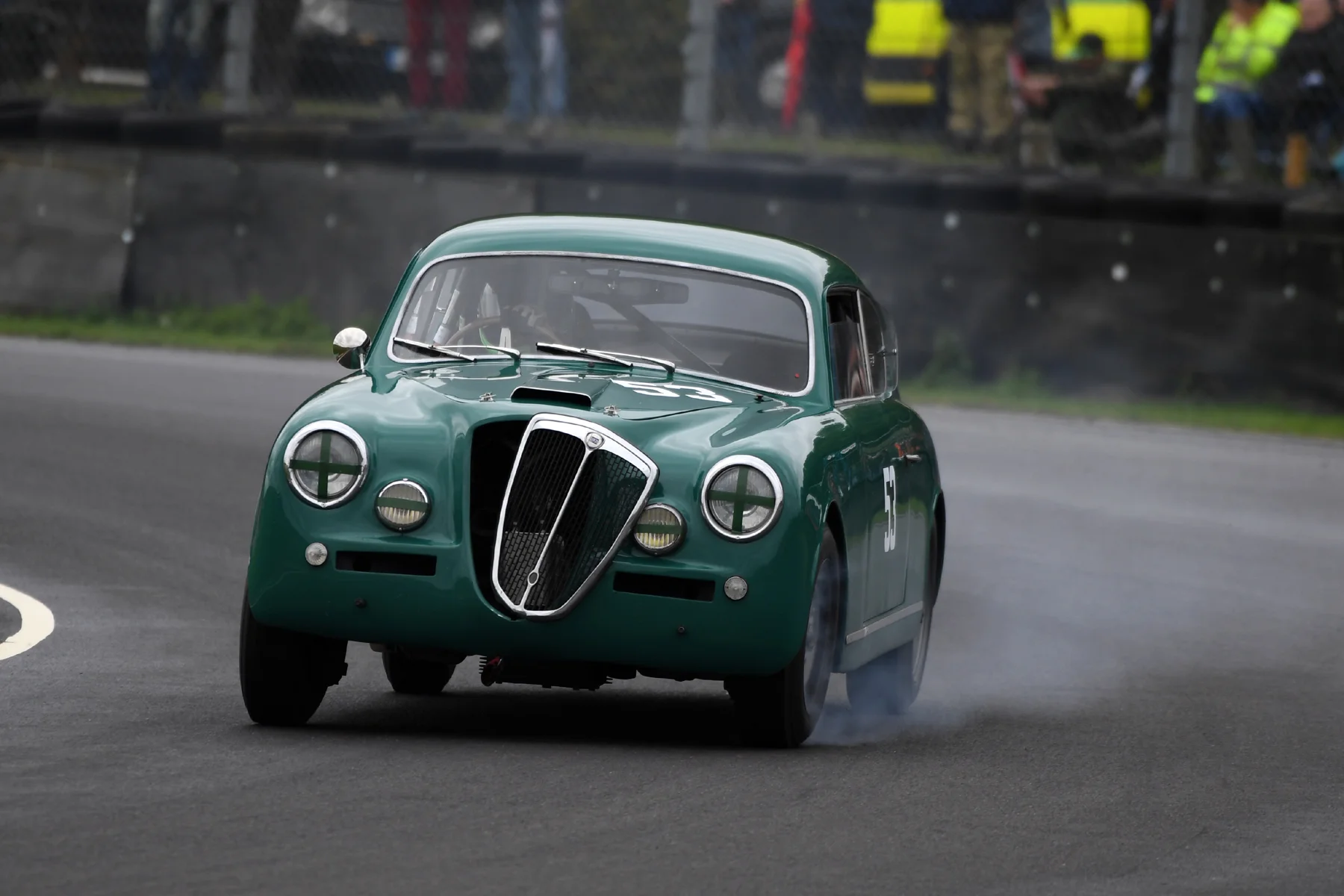 Highly innovative for its day was the Lancia’s automatic grill vent to improve airflow when the engine got hot …… no not really. I believe it stayed connected to the car to the end. The Andrew Davenall/Peter Snowdon Lancia Aurelia. Photo - Jeff Bloxham
