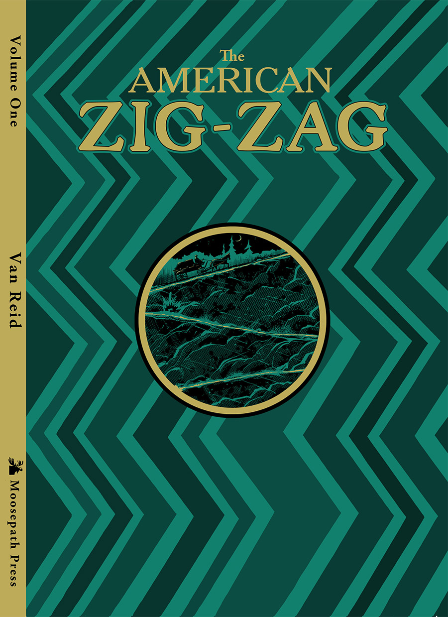 Cover design and illustration for Van Reid's "American Zig-Zag" Volume One.