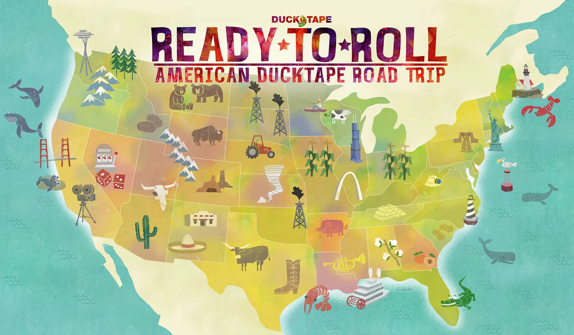 Map for Duck Tape Tour of America