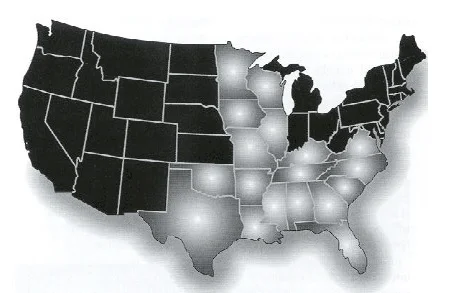 EIA "hot zone" - disease transmission is more likely in these areas due to vector presence (biting flies)