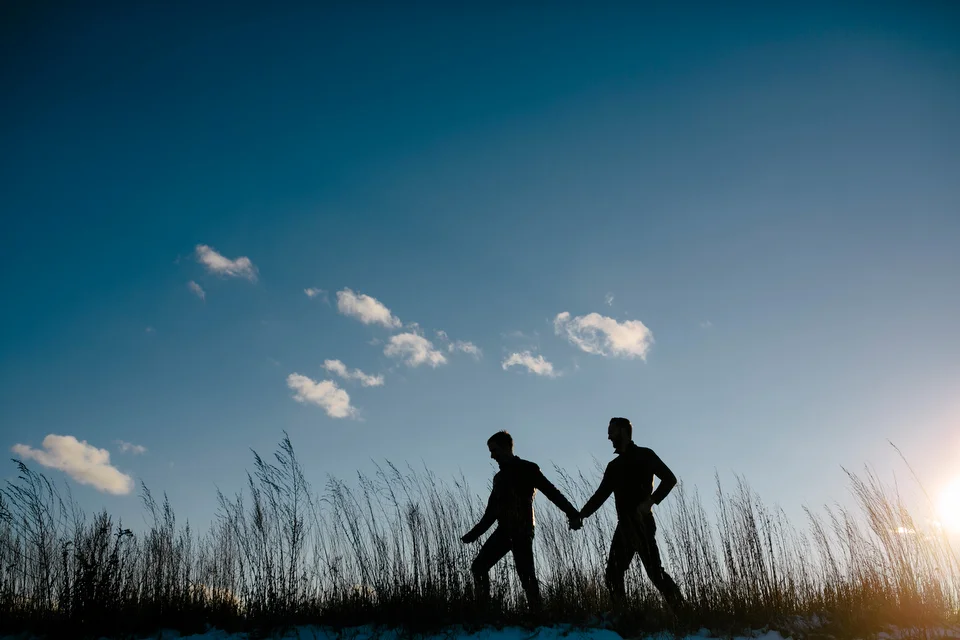 creative silhouette photograph during engagement shoot