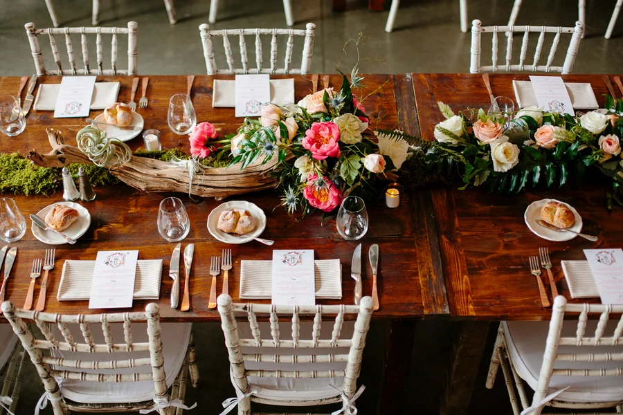 driftwood and moss table design
