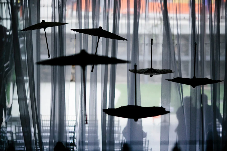 parasols and draping for reception