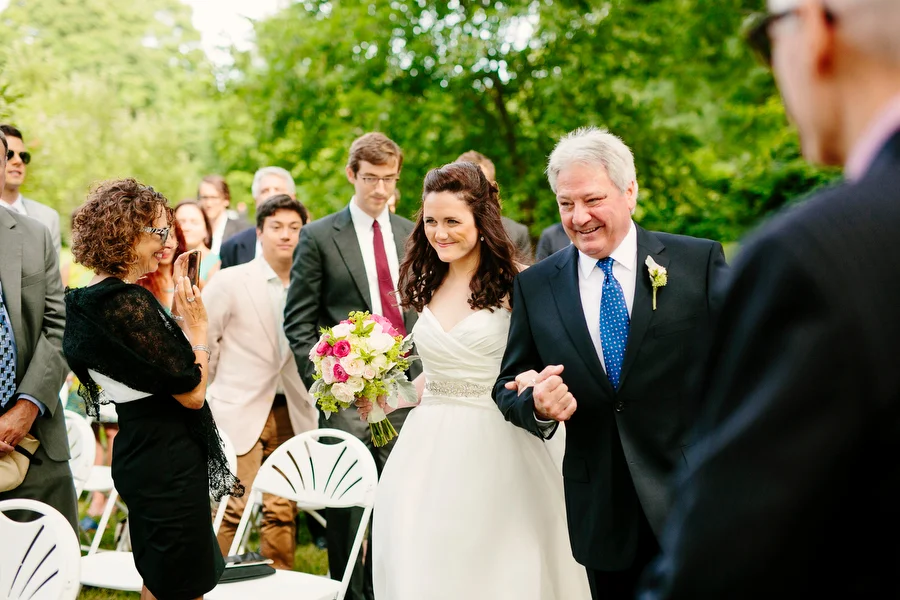 Bride and Dad walking down aisle
