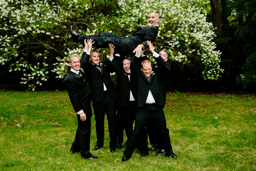 bridal party at the lyman estate