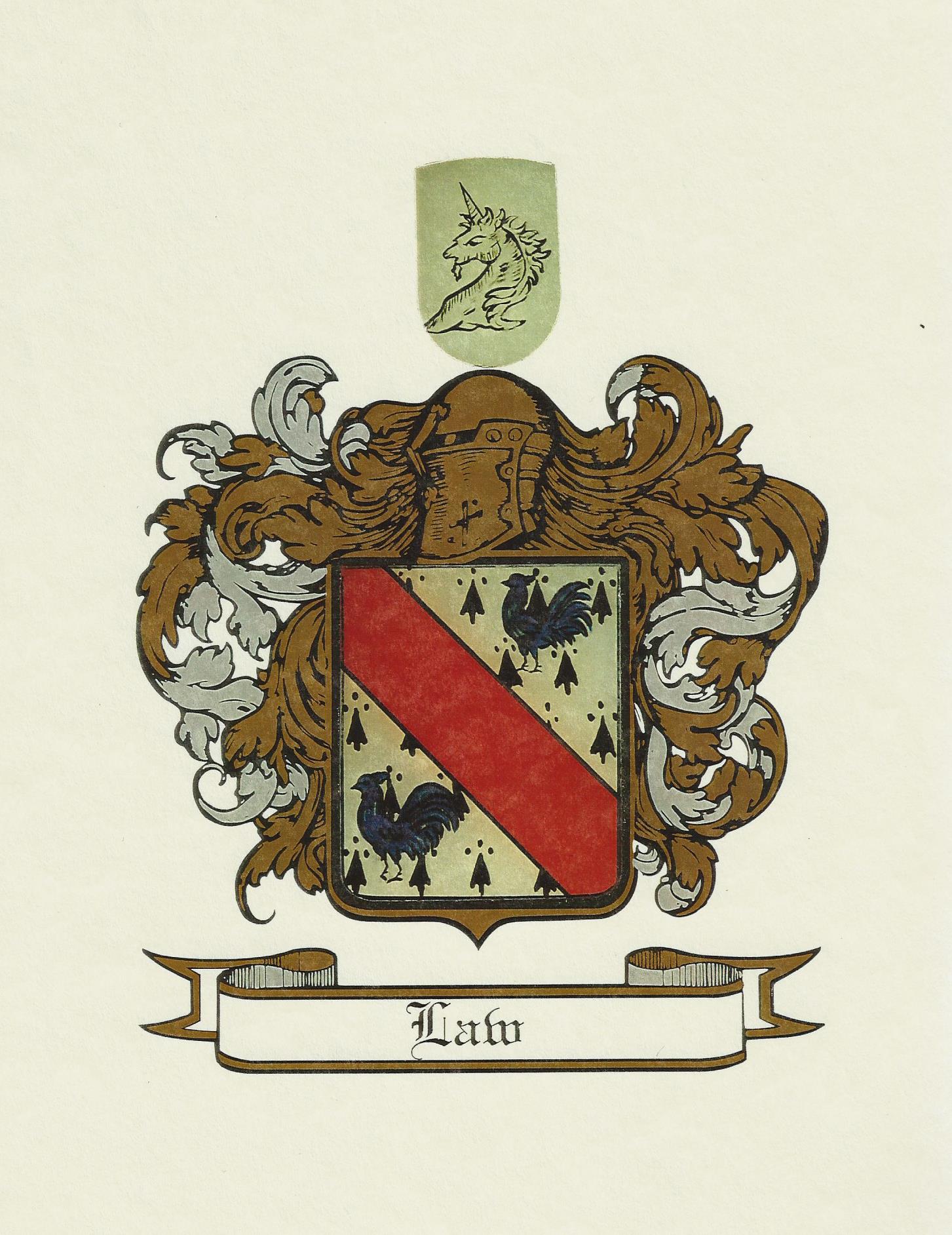 The Law Family Crest and Coat of Arms