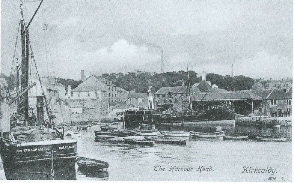 Kirkcaldy Harbour - once a busy commercial Port with ships bringing in cork and linseed oil for the linoleum industry and clay for the potteries. Cargoes of coal were exported.