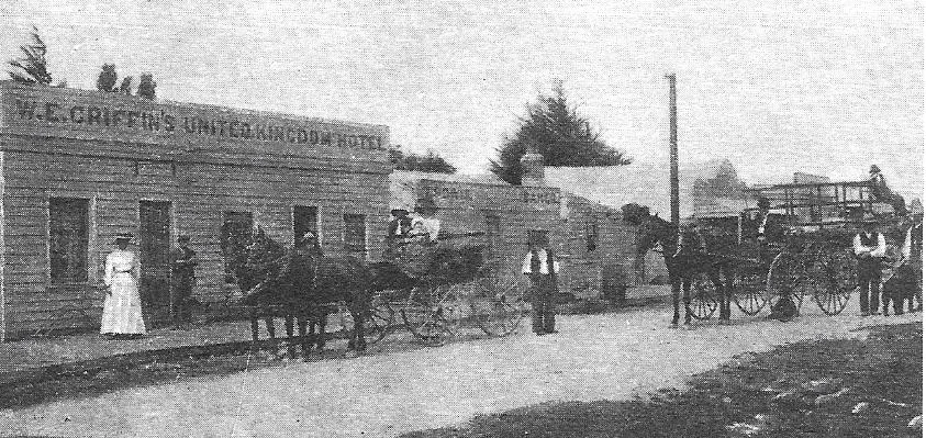 Main Street Macraes Flat, Otago, New Zealand, circa 1900