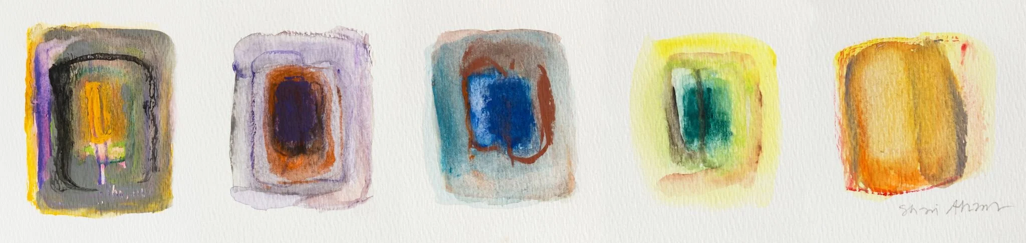 Cantos 4, 2019, paper, gouache, 29.5” x 10”