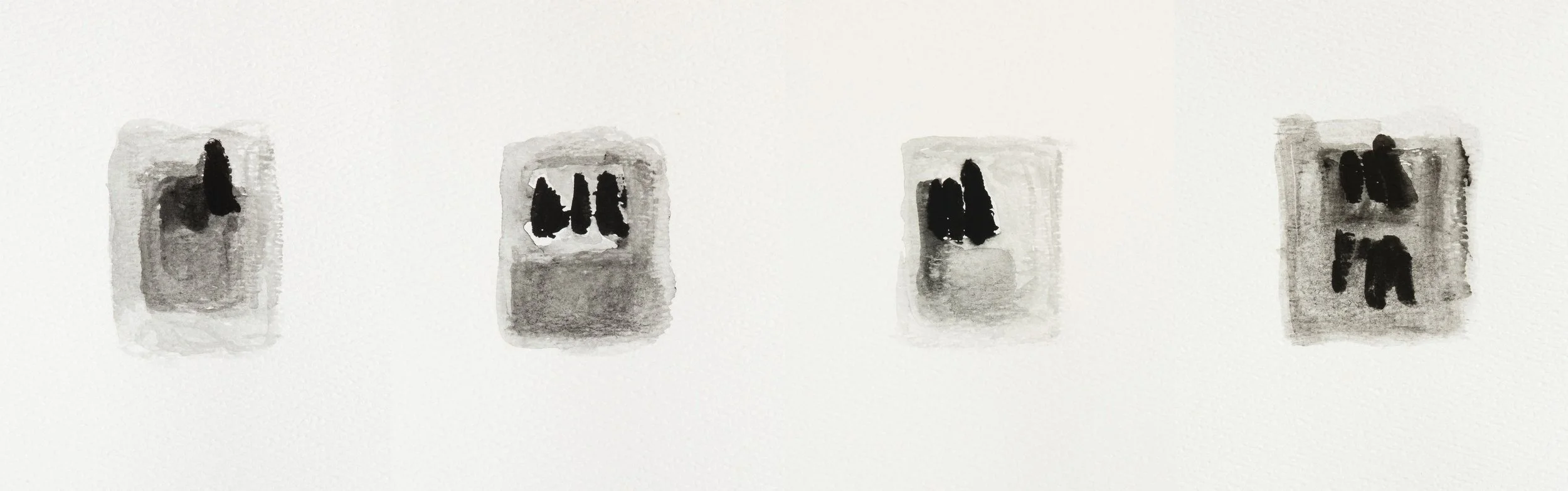 Cantos 6, 2019, paper, gouache, 30.5" x 11"