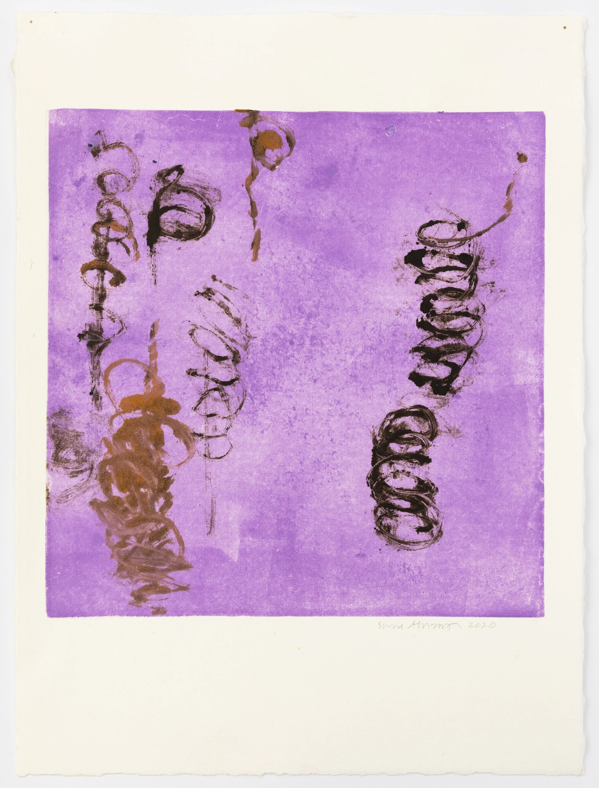 Arachne, 2021, monotype paper, 11” x 17”