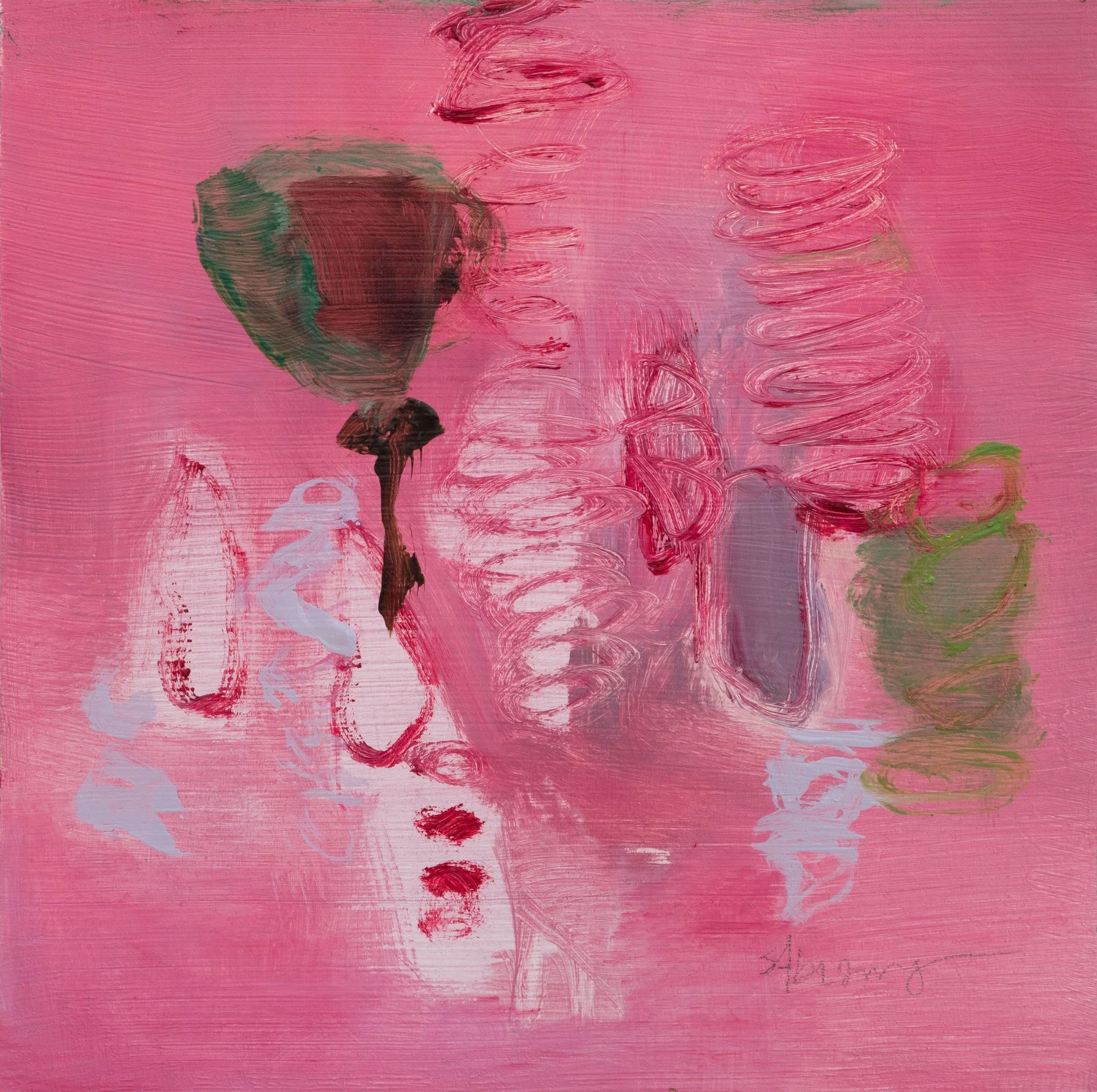 Arachne series 3, 2021, oil on wood, 8” x 8”