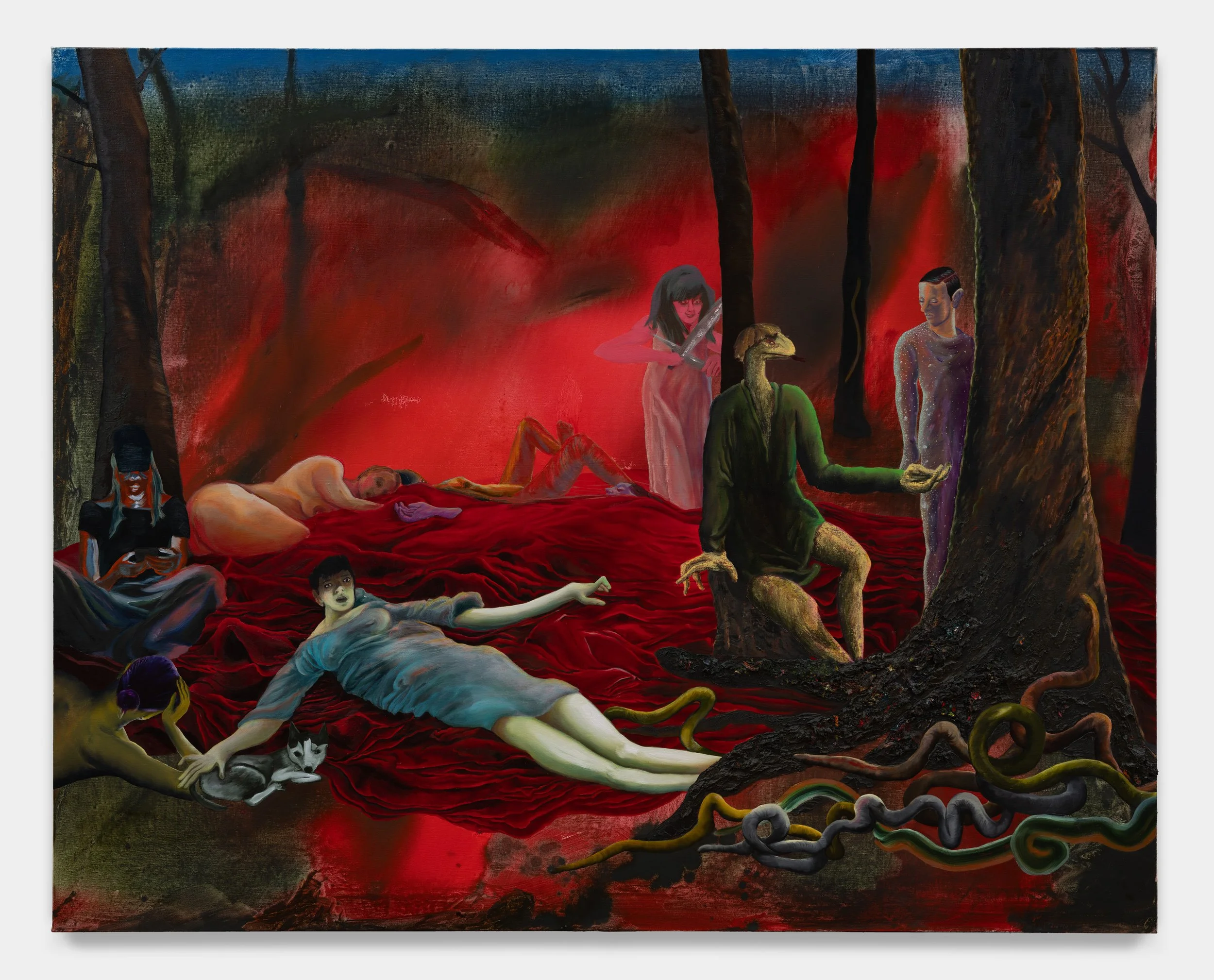   Snake Pit , oil on canvas, 45” x 56”, 2025. 