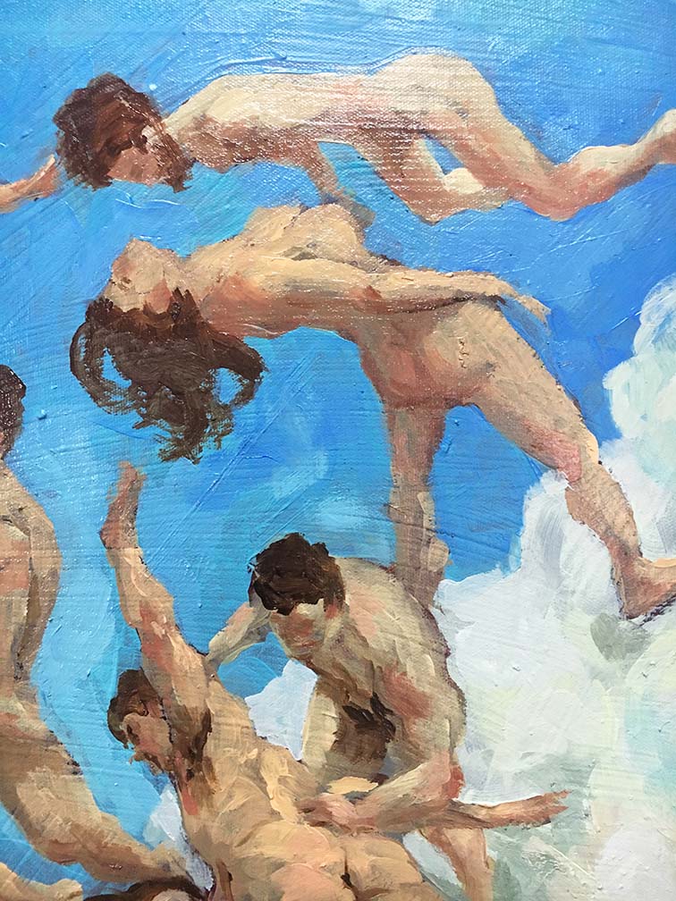 Details of oil paint "o"