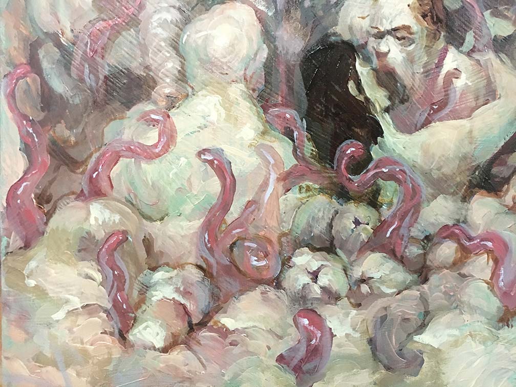 Details of oil paint "o"