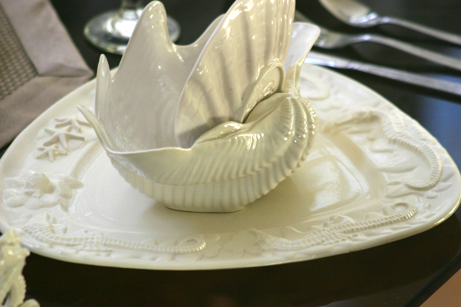 Seahorse & Starfish Platter in soft light