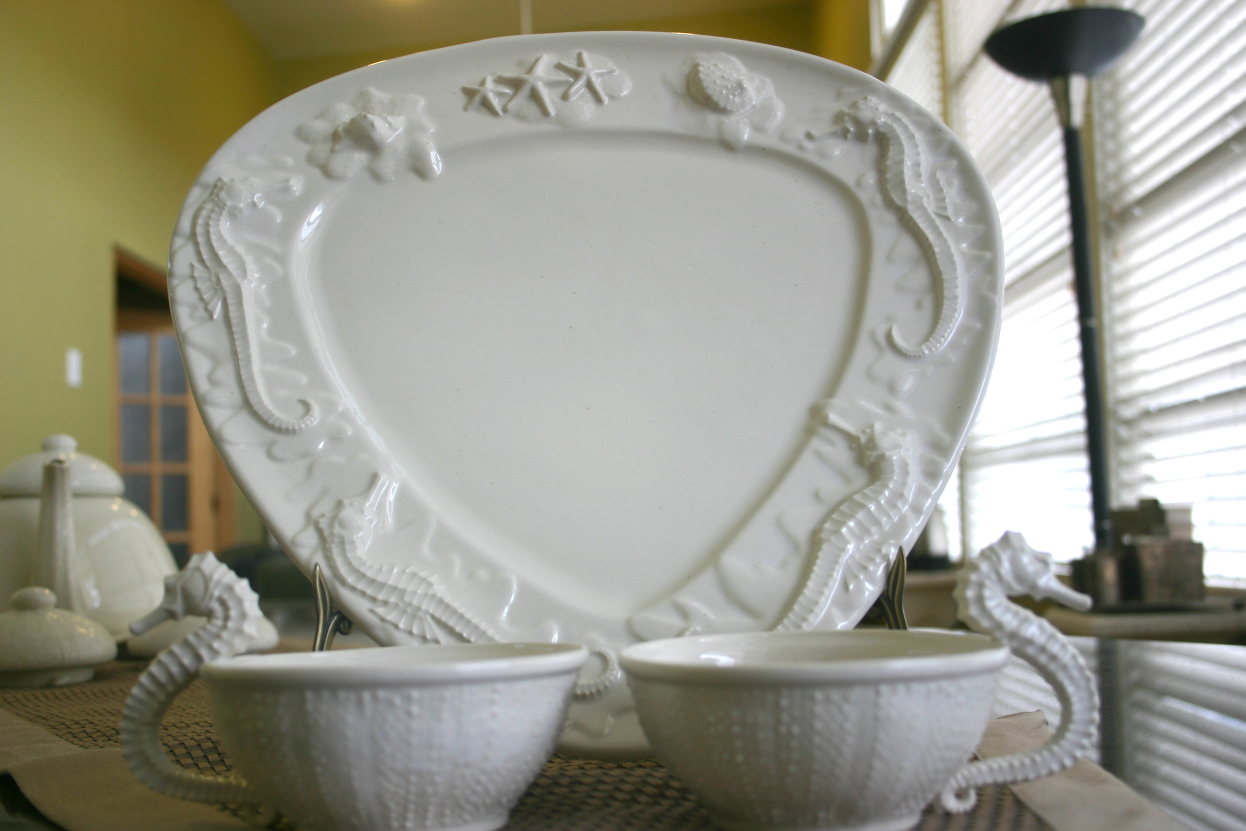 Seahorse & Starfish Platter with teacups