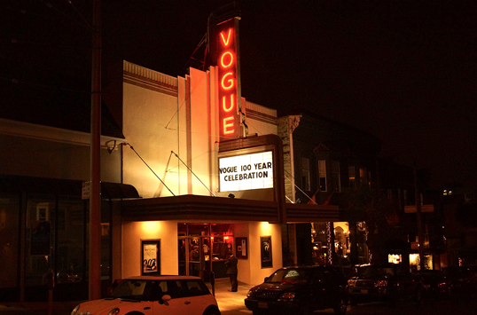   VOGUE THEATRE, PRESIDIO HEIGHTS  - The city’s second-oldest surviving theater faced sale to developers when SFNTF organized a capital campaign, culminating in its purchase and preservation.&nbsp; After a tasteful renovation, it is creatively operat