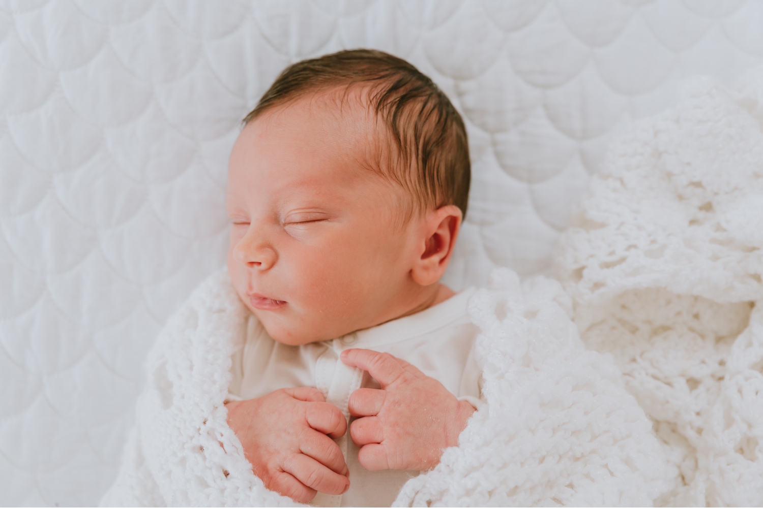 Newborn-In-Grandmother's-Blanket-Sleeping-For-Newborn-Pictures-Ocean-County-New-Jersey