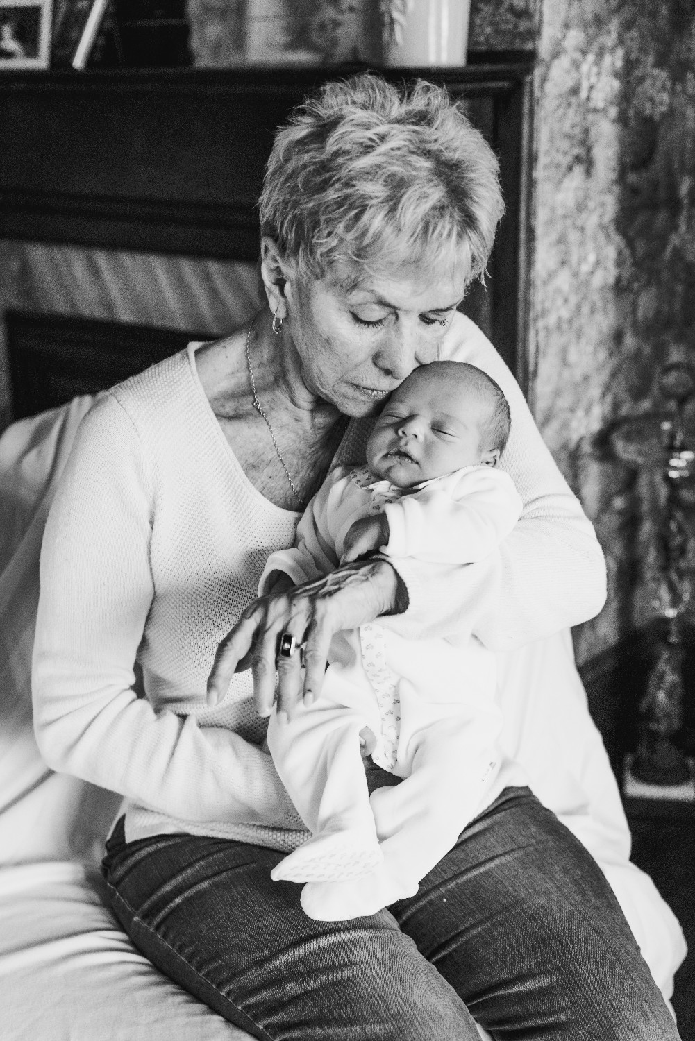 Grandmother and Grandson Newborn Portraits