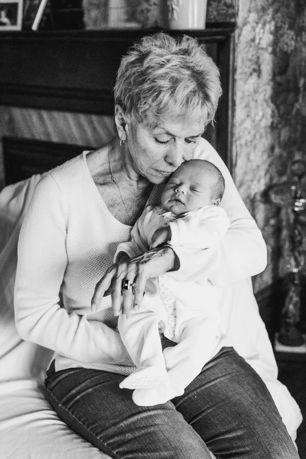 Grandmother and Grandson Newborn Portraits