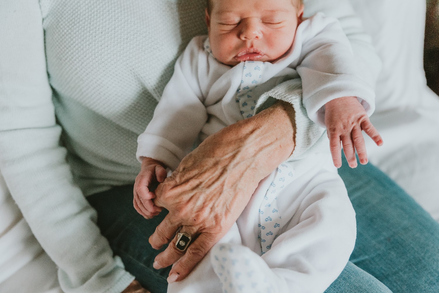 Grandmother and Grandson Newborn Portraits