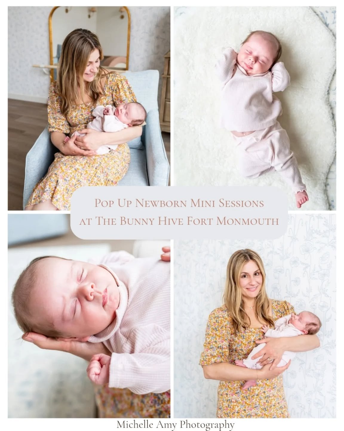 Sign ups are live! Join me on April 21st at the brand new and absolutely beautiful @thebunnyhivefortmonmouth for some short and sweet portraits with your newborn. Let's capture those big stretches, the yawns, puckered lips, tiny hands and feet. All t