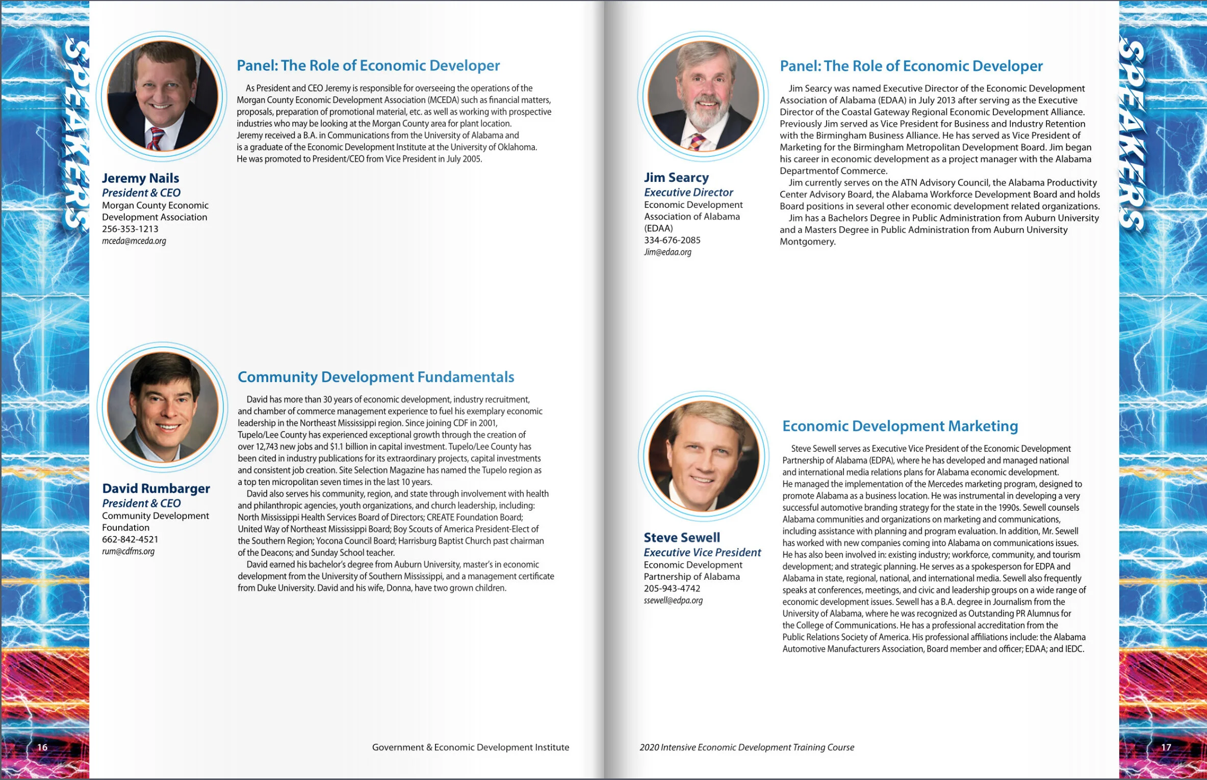 Intensive Economic Development Training Program Speaker Pages Spread