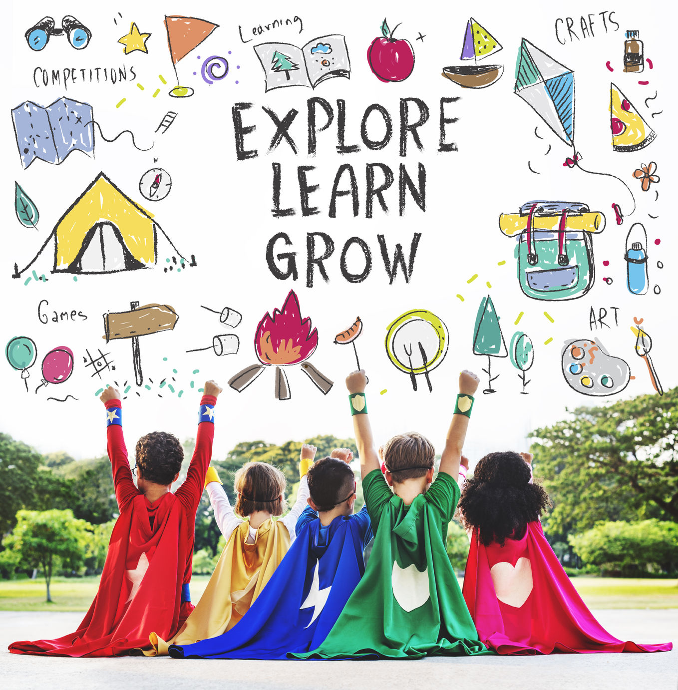 59906002 - summer kids camp adventure explore concept