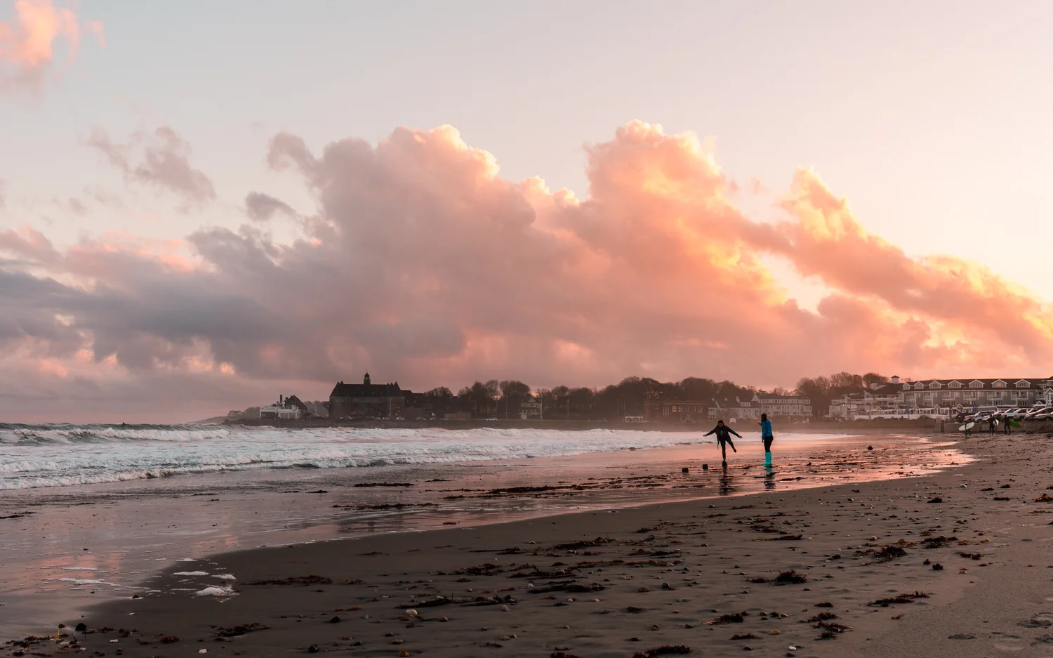 Sunset at Narragansett Town Beach in November