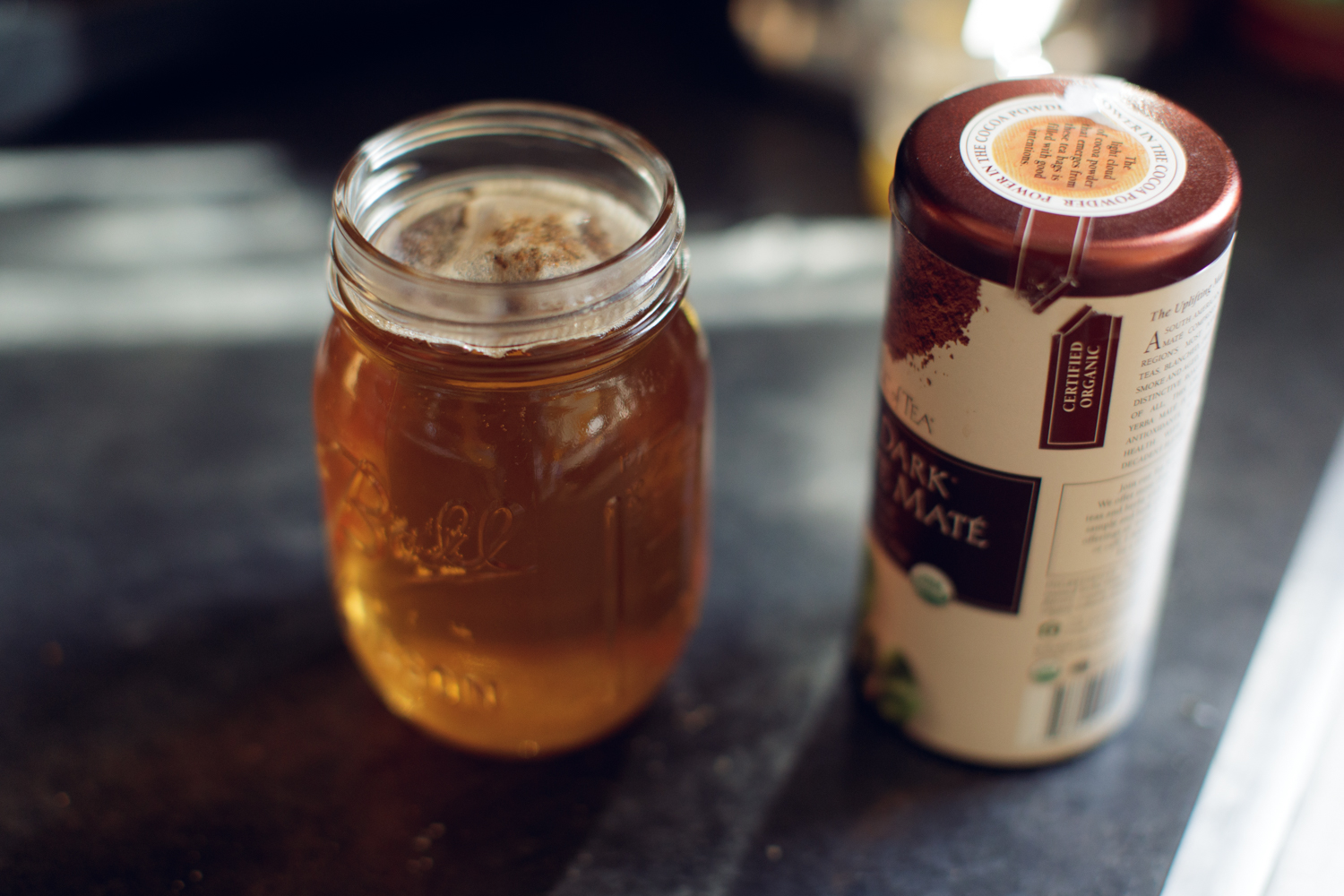 Hot tea in a glass