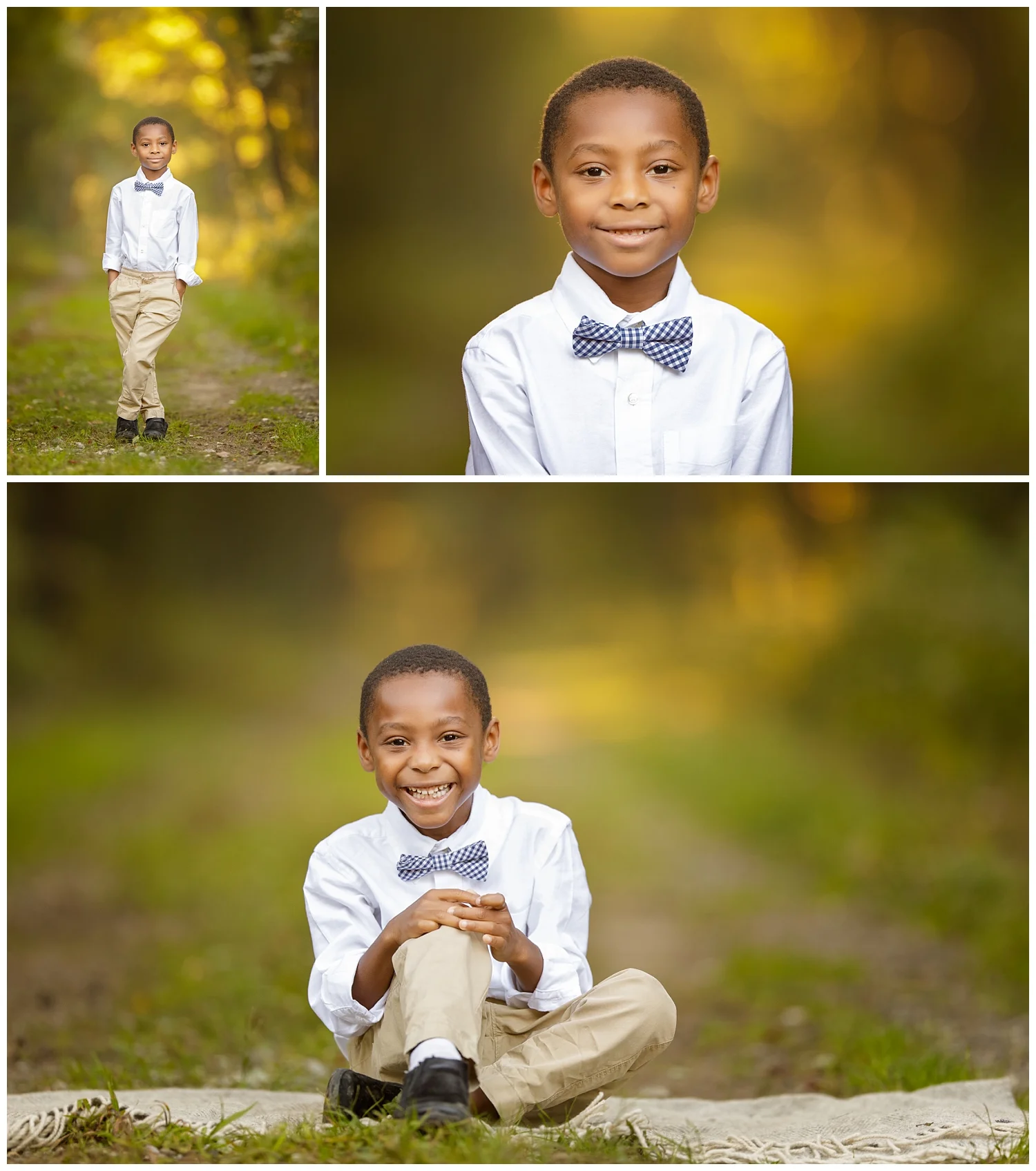 Portrait of boy in woods in South Kingstown, RI