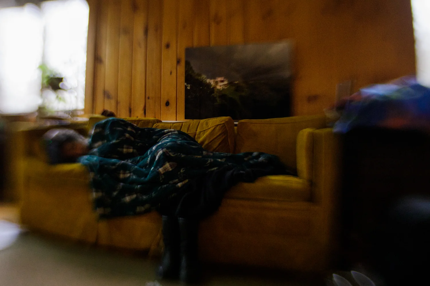 woman sleeping on a couch