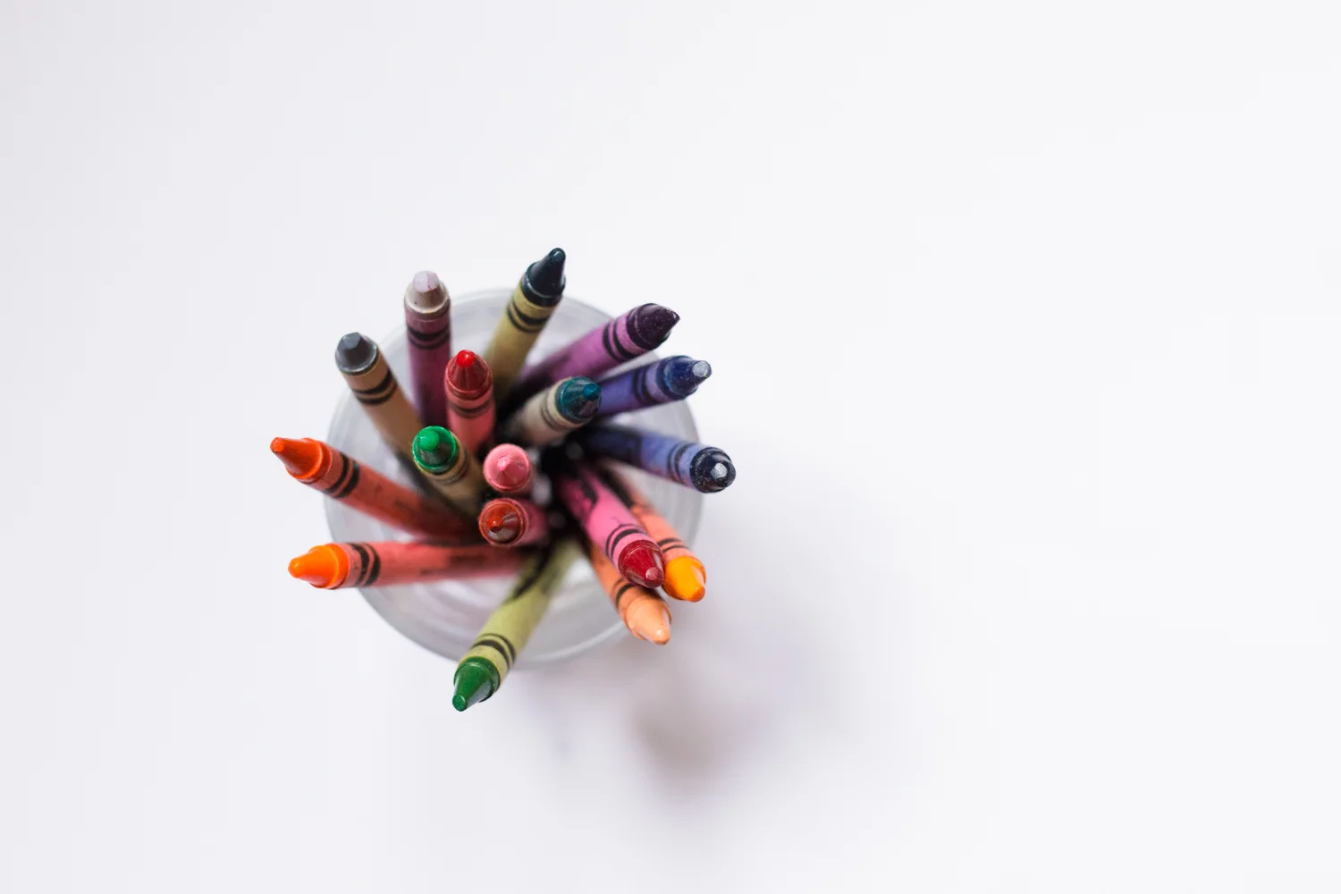 crayons in a glass
