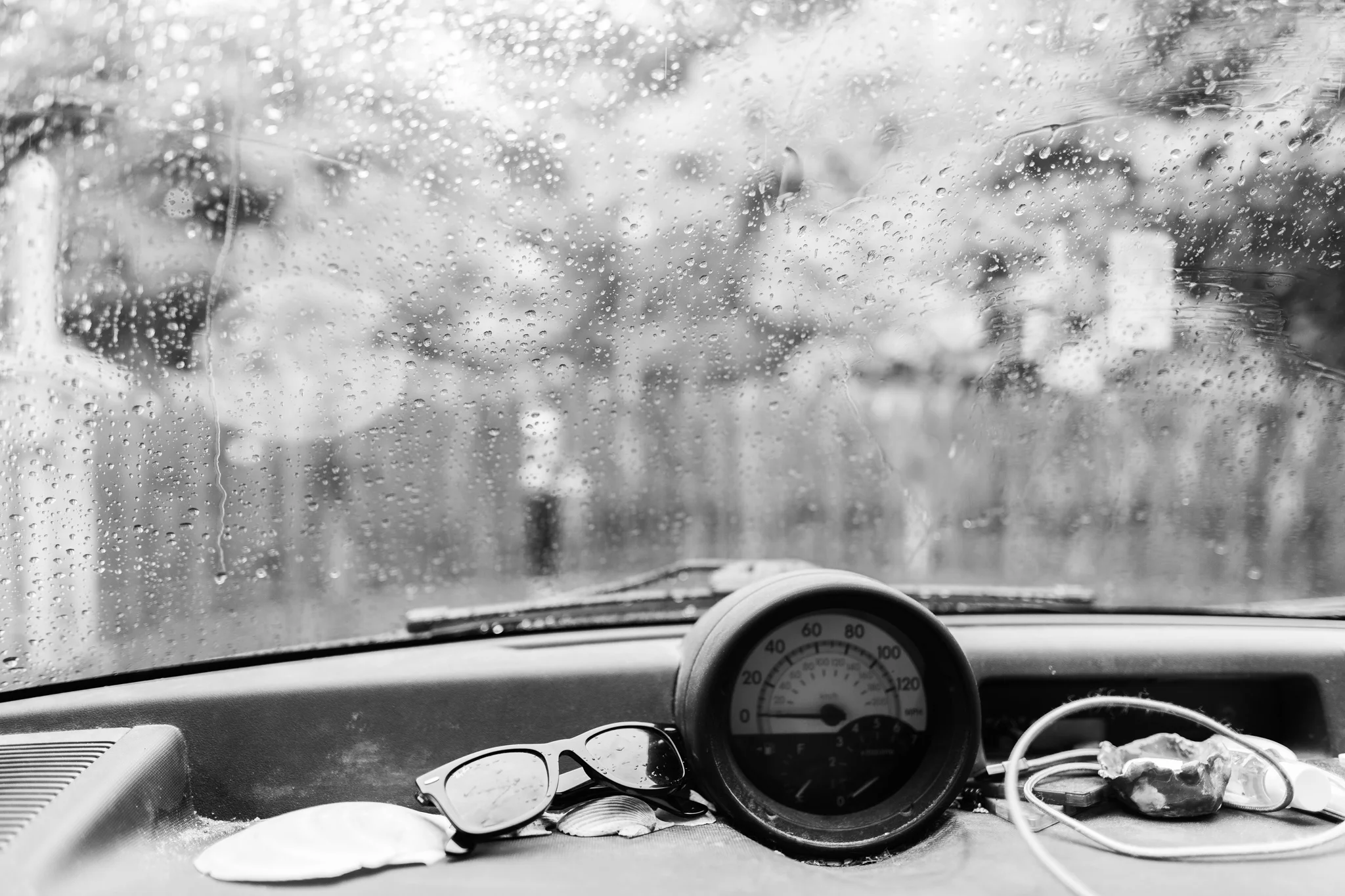 Ray Ban Wayfarers on Scion xB dashboard