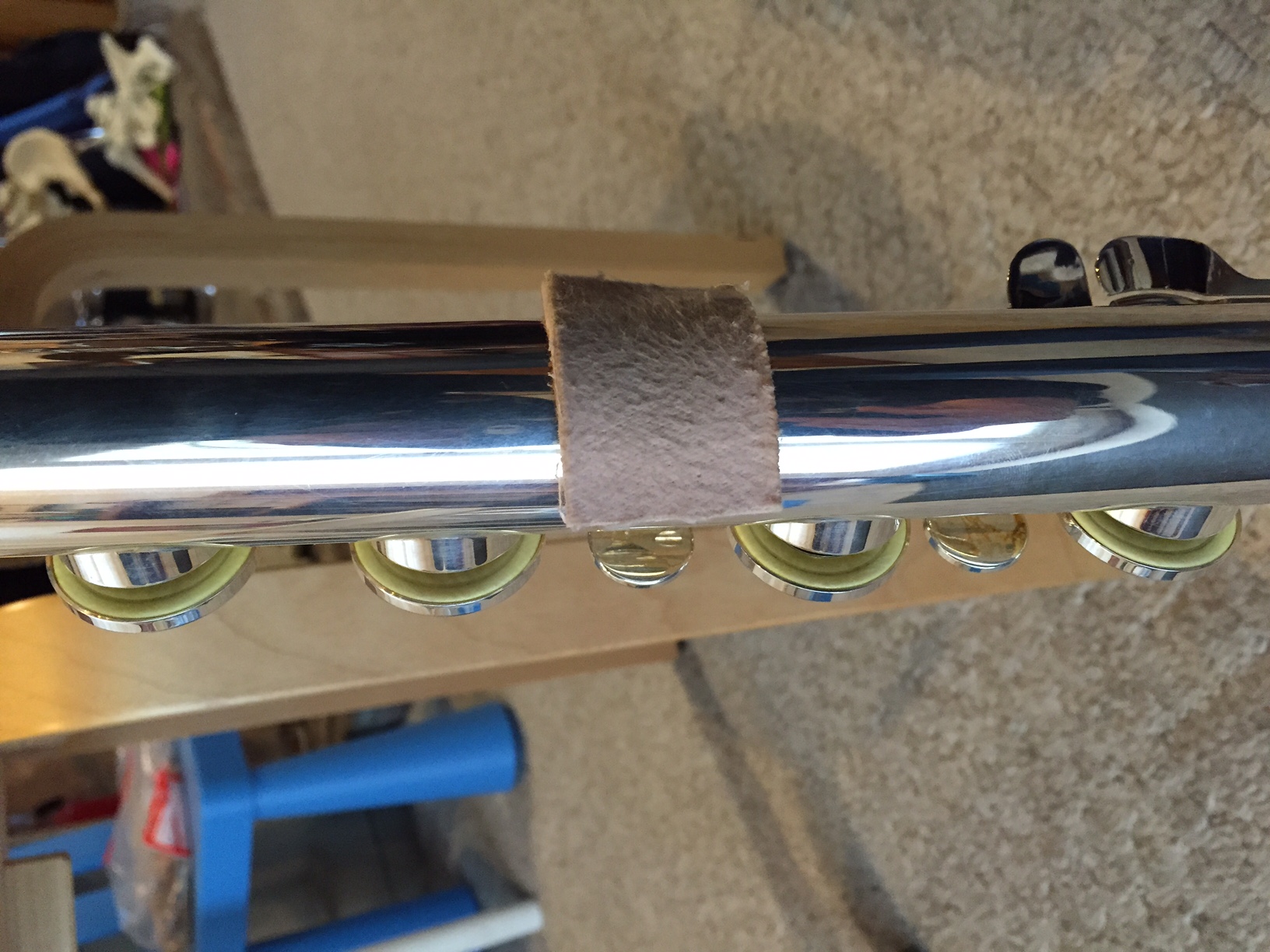 moleskin pad on my bass flute