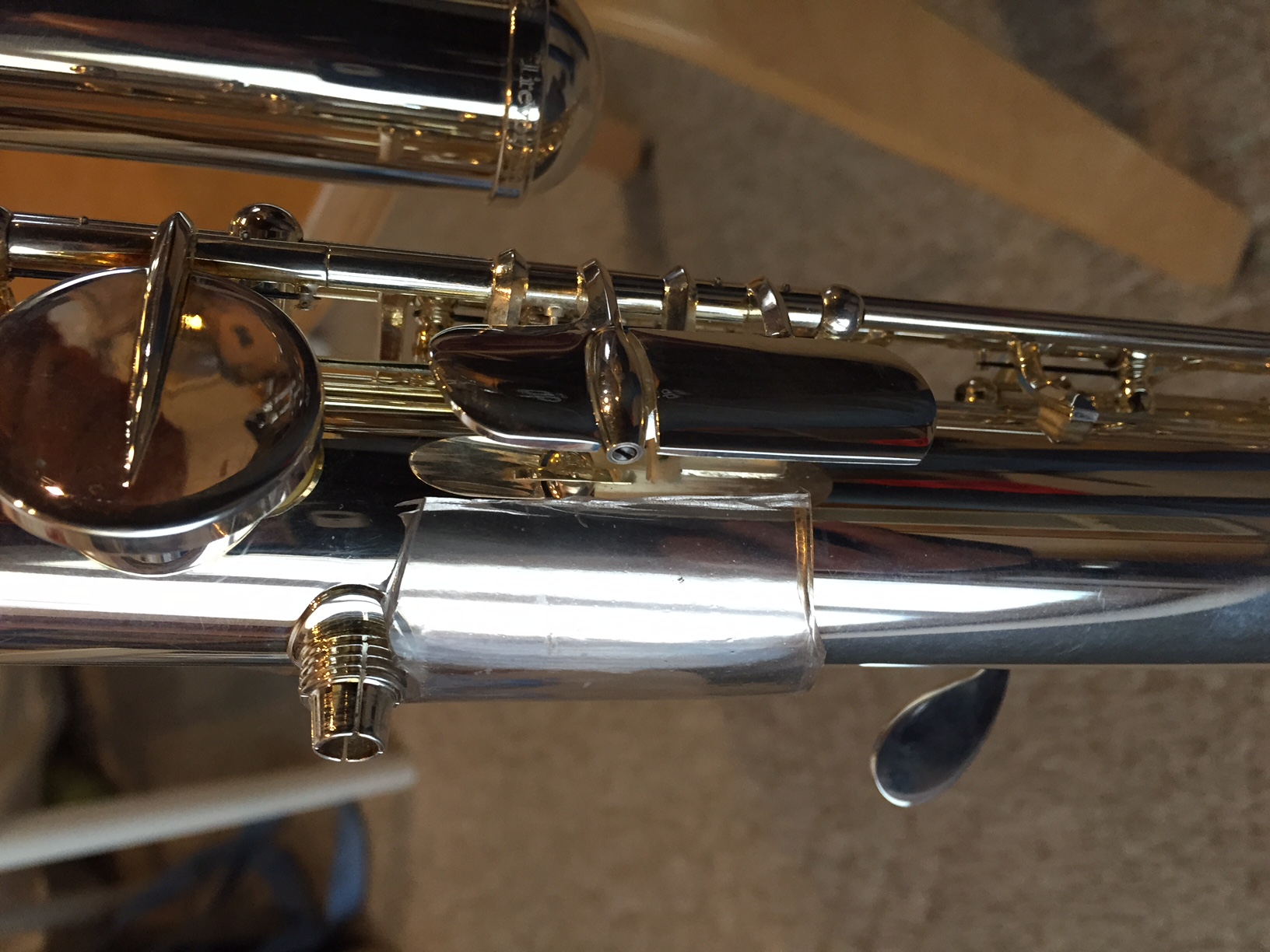 another view of the plastic tube part on my bass flute