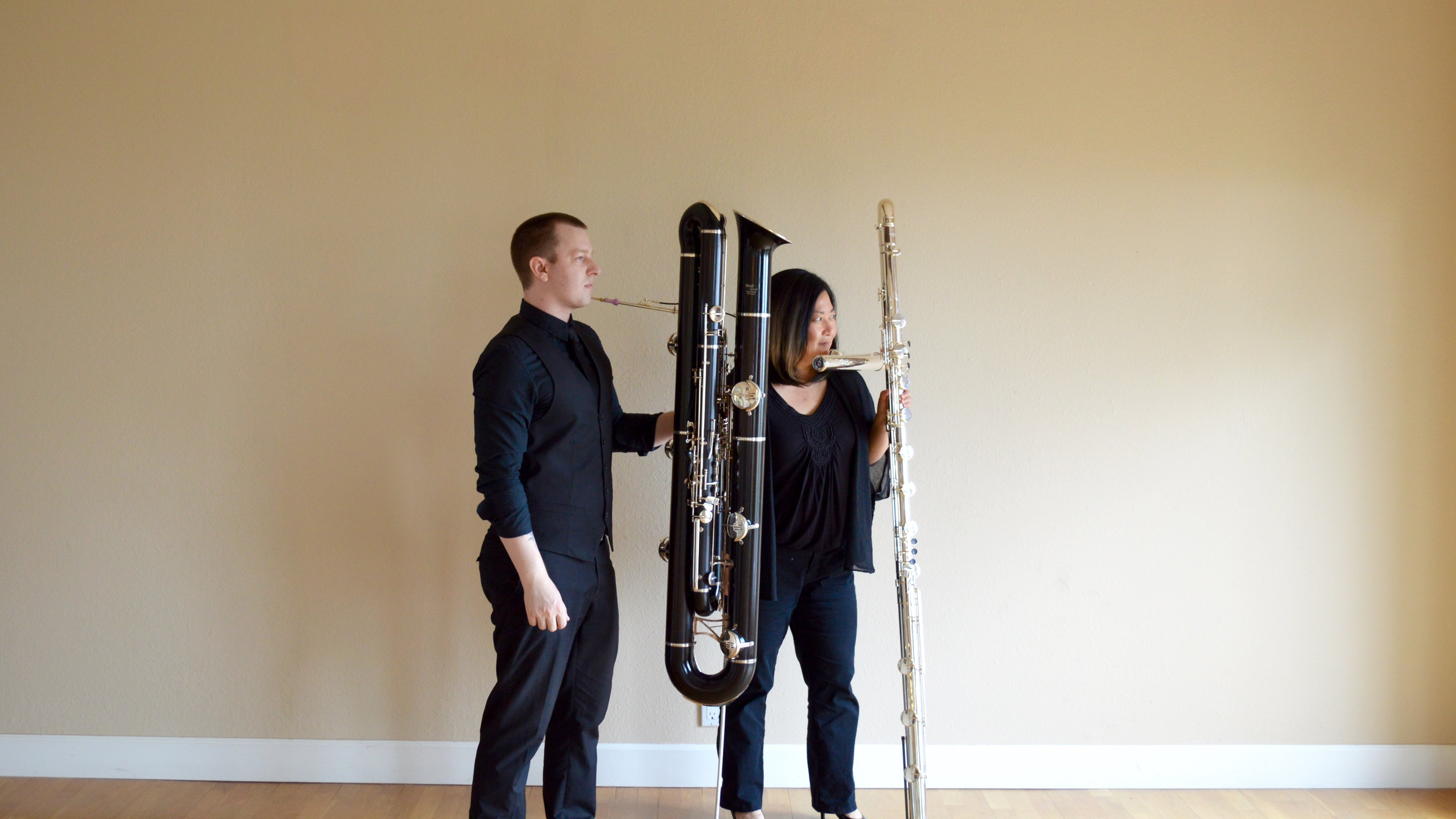 Keyed Kontraptions: Kris King (contraforte) and I (contrabass flute)
