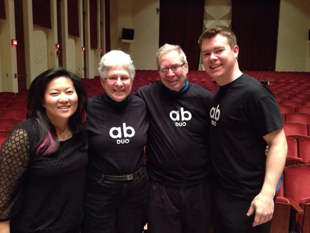 With Arlene and Larry Dunn after the concert at Oberlin Conservatory.