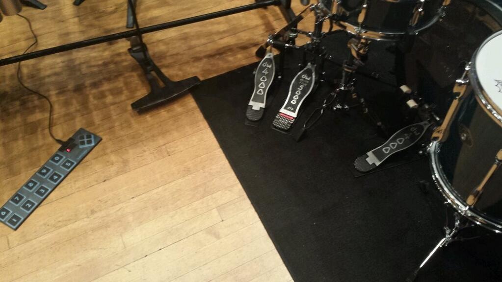 Chris' many pedals for the Kent and Oberlin shows.